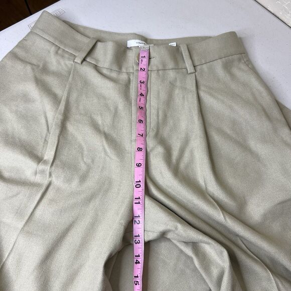 Vince Trouser Pants Womens 8 Beige Wool Blend High Waist Wide Leg Pleated Work - Picture 6 of 13